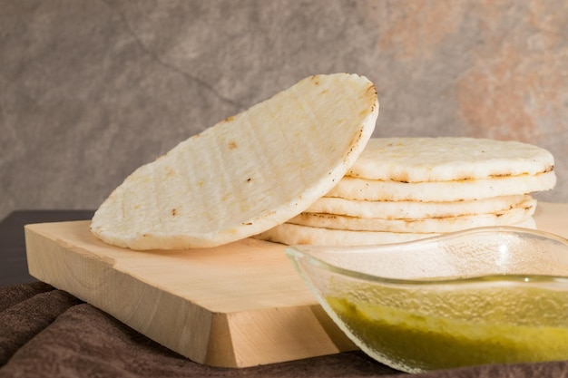 Corn arepa traditional colombian food