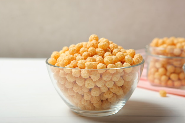 Corn balls in glaze for breakfast closeup on the table