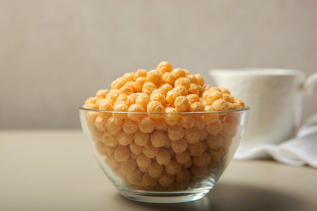 Corn balls in glaze for breakfast closeup on the table