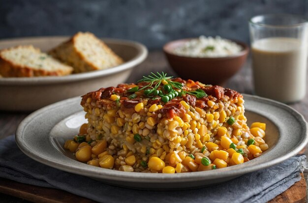 Corn and barley casserole