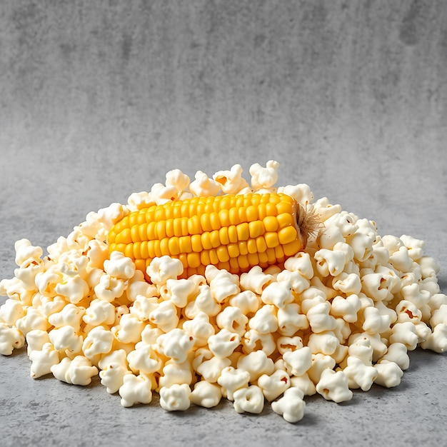 corn bright yellow with thick kernels surrounded by green leaves and stalks