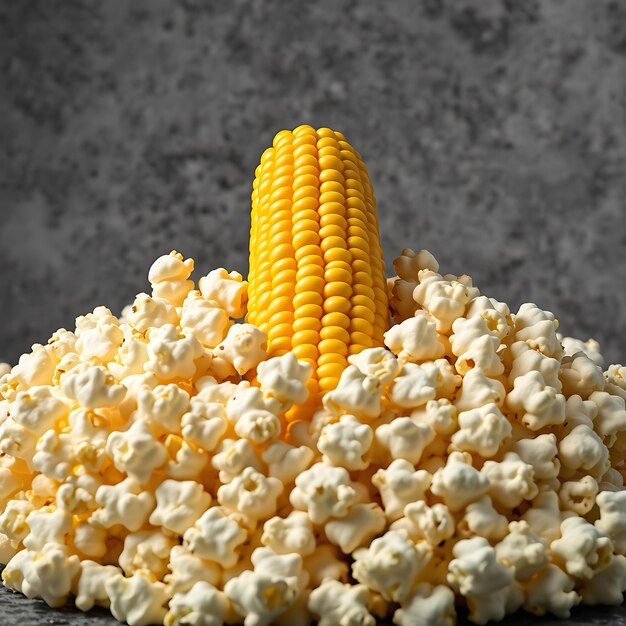 corn bright yellow with thick kernels surrounded by green leaves and stalks