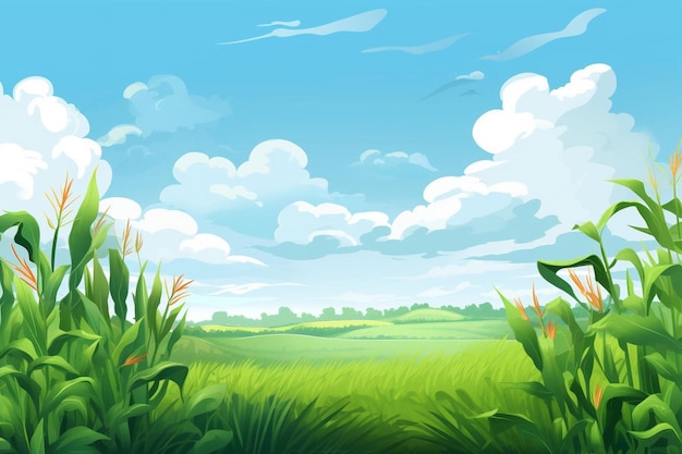 Corn Cartoon Images background and copy space