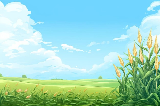 Corn Cartoon Images background and copy space