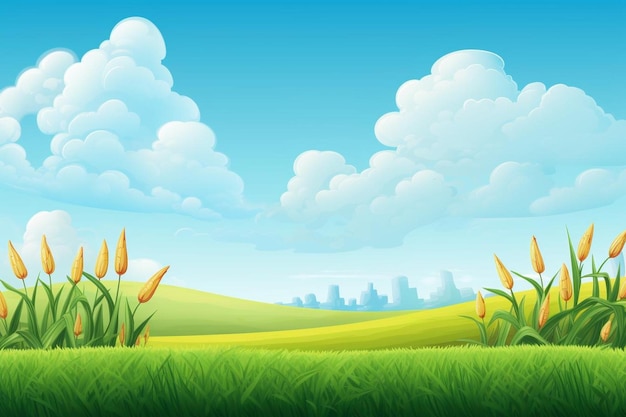 Corn Cartoon Images background and copy space