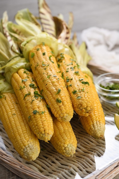 Corn on the cob grilled