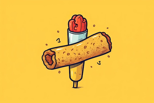 Corn dog illustration Food illustration Generative AI