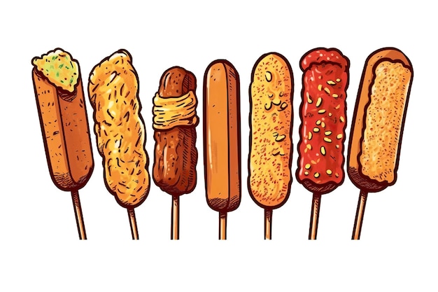 Corn dog illustration Food illustration Generative AI