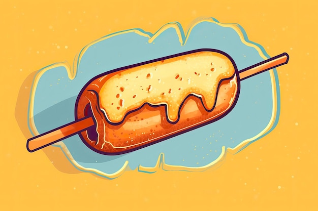 Corn dog illustration Food illustration Generative AI