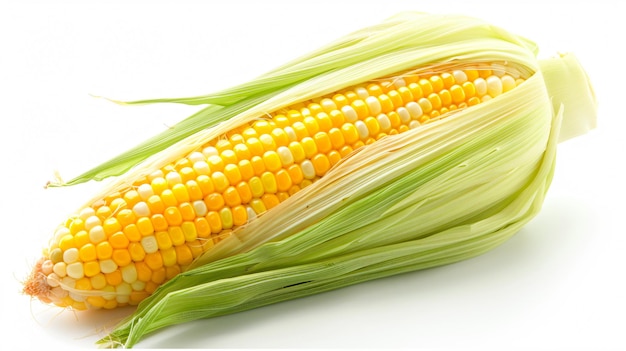 a corn is on a white table and has corn on it