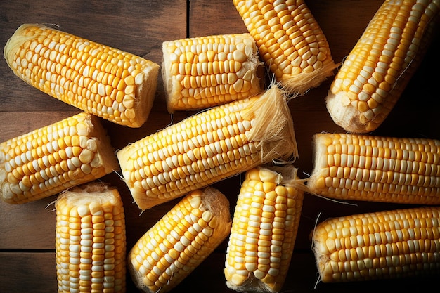 Corn kernels arranged in geometric shapes