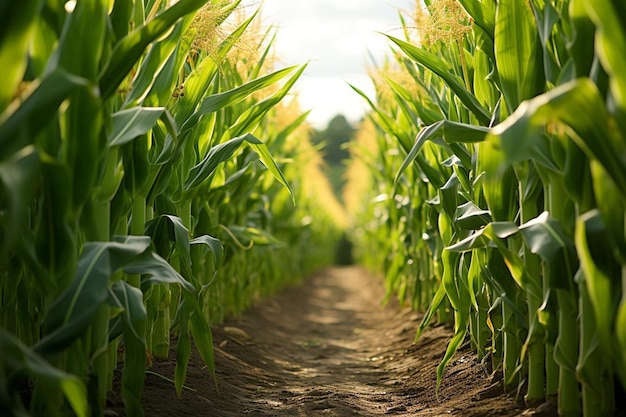 Corn plants in farm field delicious Corn food photography