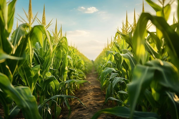 Corn plants in a field delicious Corn food photography