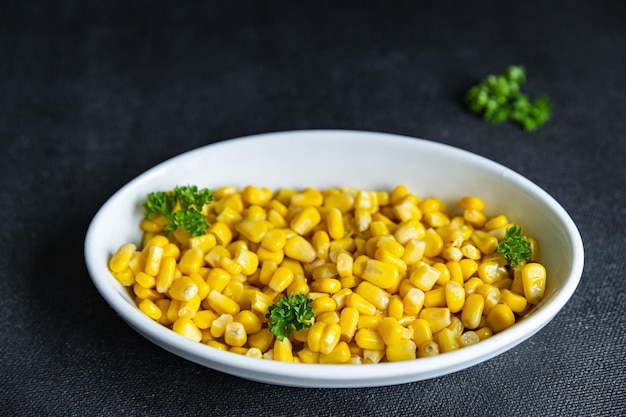 corn plate maize boiled fresh healthy meal food snack diet on the table copy space food background