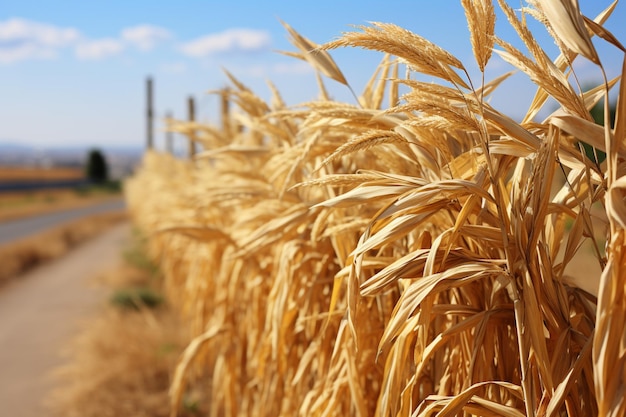 Corn stalks leaning against a fence in the wind