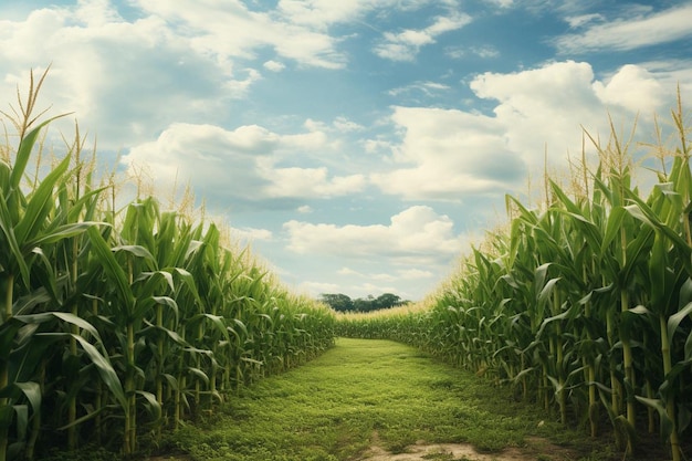 Cornfield and wide view delicious Corn food photography