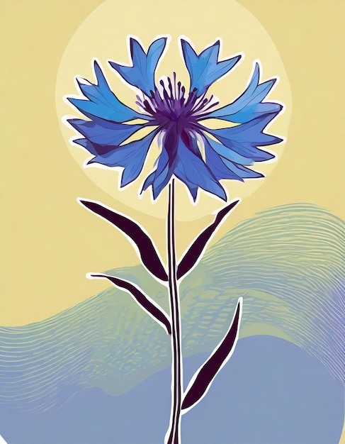 Cornflower flowers illustration