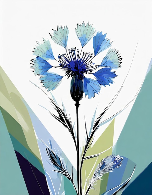 Cornflower flowers illustration