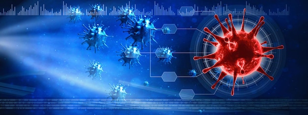 Corona virus background pandemic risk concept 3D illustration