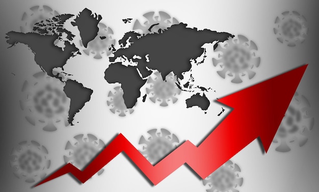 Corona virus infection growth on world map