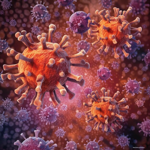 Coronavirus 2019nCoV 3D illustration