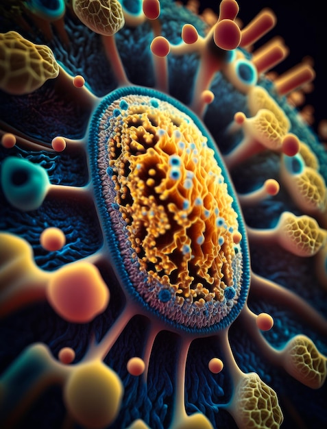 Coronavirus cell stock photo Generative AI