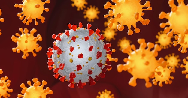 Coronavirus inside human body flu outbreak or coronaviruses influenza