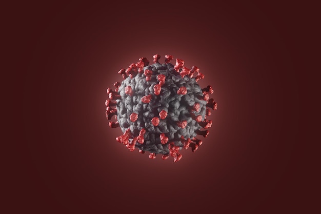 Coronavirus Microscope virus close up 3d rendering