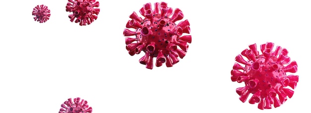 Coronavirus outbreak microscopic view of influenza virus cells 3D illustration