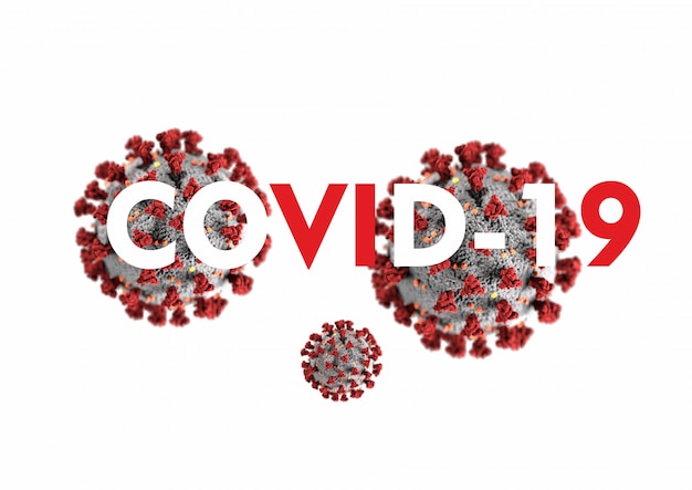 Coronavirus text over white background