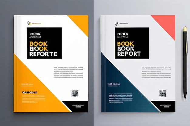 Photo corporate book cover design template in a4 can be adapt to brochure annual report