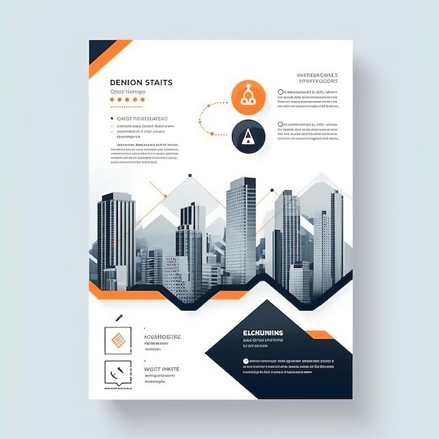 Corporate Book Cover Design Template in A4 Can be adapt to Brochure Generative Ai