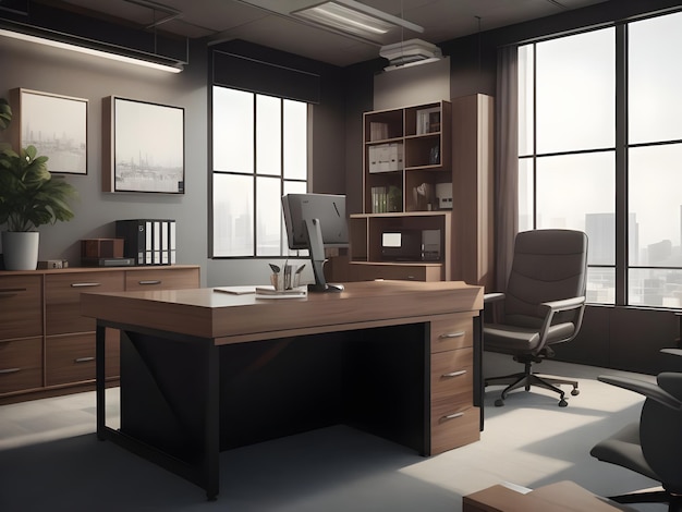 corporate business ceo office interior design generative ai