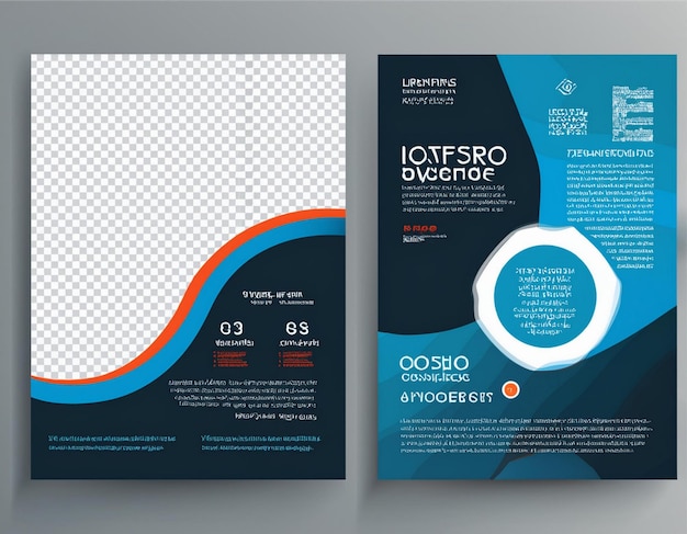 Corporate Business Flyer Layout in Two Colors A4 Cover and Back Page Design Template for Print