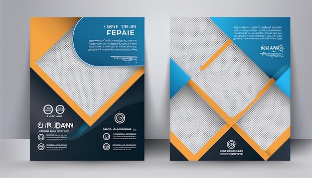 Corporate Business Flyer Layout in Two Colors A4 Cover and Back Page Design Template for Print