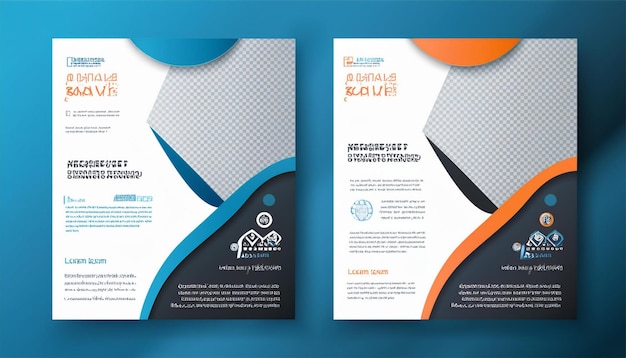 Corporate Business Flyer Layout in Two Colors A4 Cover and Back Page Design Template for Print