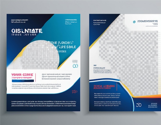 Corporate Business Flyer Layout in Two Colors A4 Cover and Back Page Design Template for Print