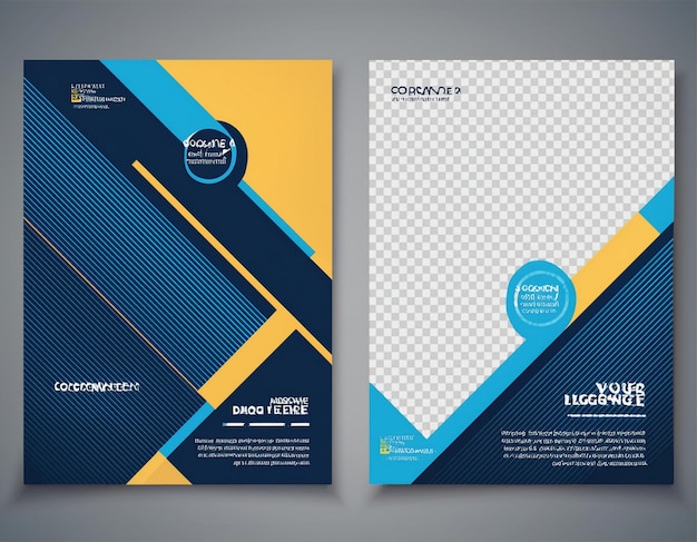 Corporate Business Flyer Layout in Two Colors A4 Cover and Back Page Design Template for Print