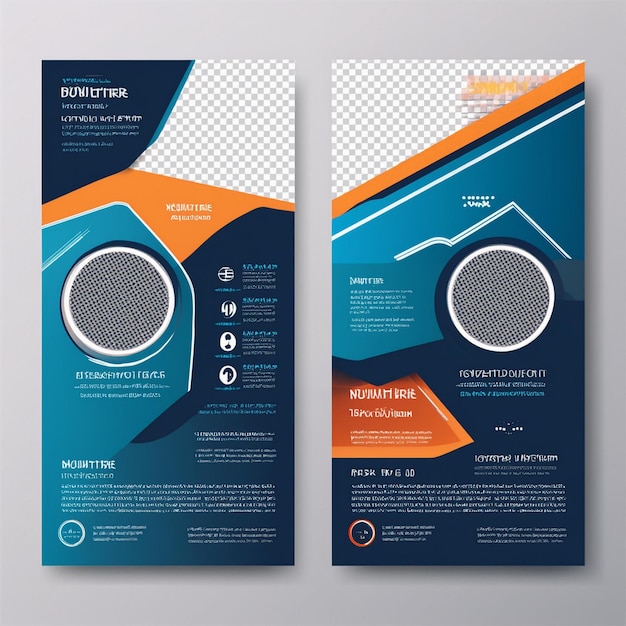 Corporate Business Flyer Layout in Two Colors A4 Cover and Back Page Design Template for Print