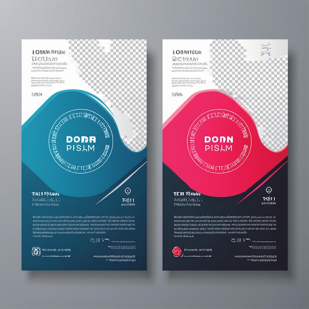 Photo corporate business flyer layout in two colors a4 cover and back page design template for print