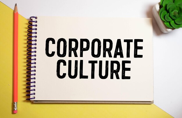 Photo corporate culture word abstract in letterpress wood type printing blocks