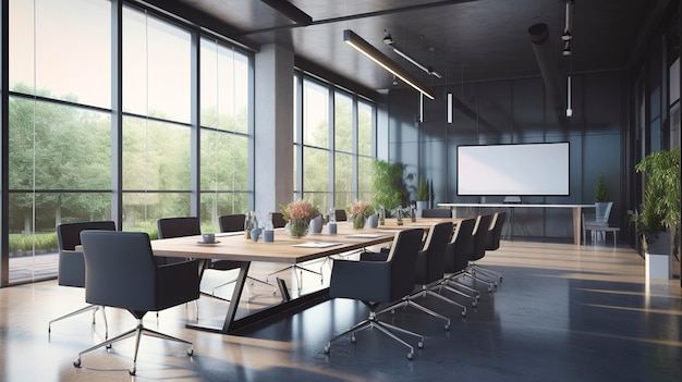 Corporate Meeting Room with Modern Furniture