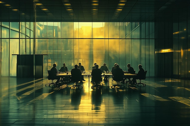 Corporate Meeting with Sunlight Reflection