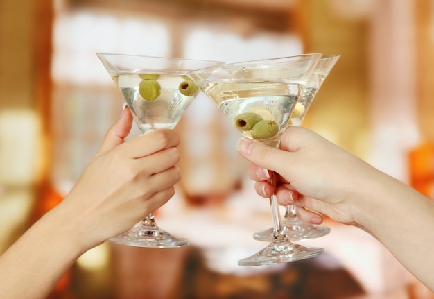 Corporate party martini glasses