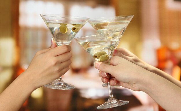 Corporate party martini glasses