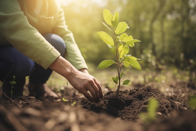 Corporate Social Responsibility An unrecognizable man planting a tree as part of a CSR initiative