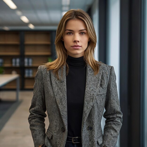 Photo corporate woman in a suite standing