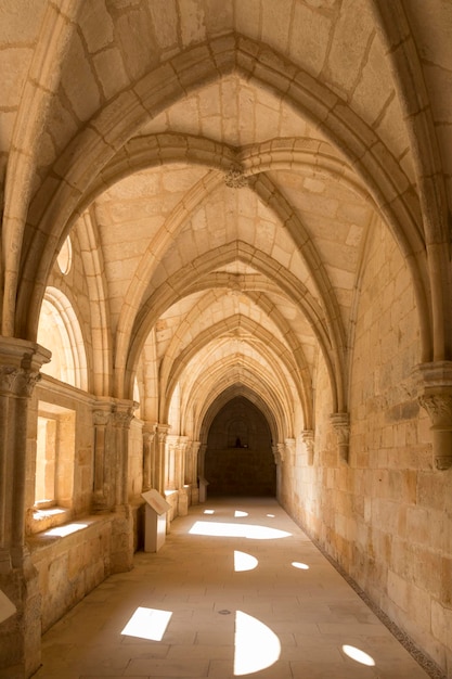 Corridor with arches in Santa Maria de Huerta Soria Spain