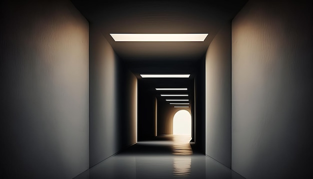 Corridor with light background Using your project UI UX Design