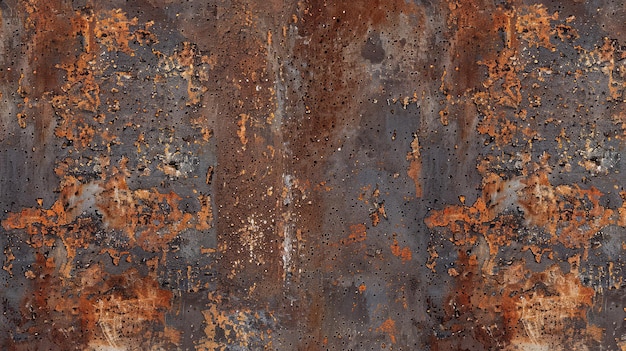 Photo corrosion and rust take hold on weathered metal panel edges